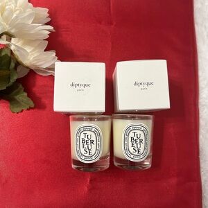 2 Diptyque Tubereuse Mini Scented  1.23oz. Bougie Parfumee Candles